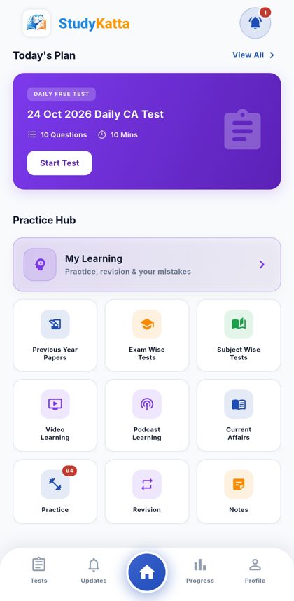 Study Katta app home screen
